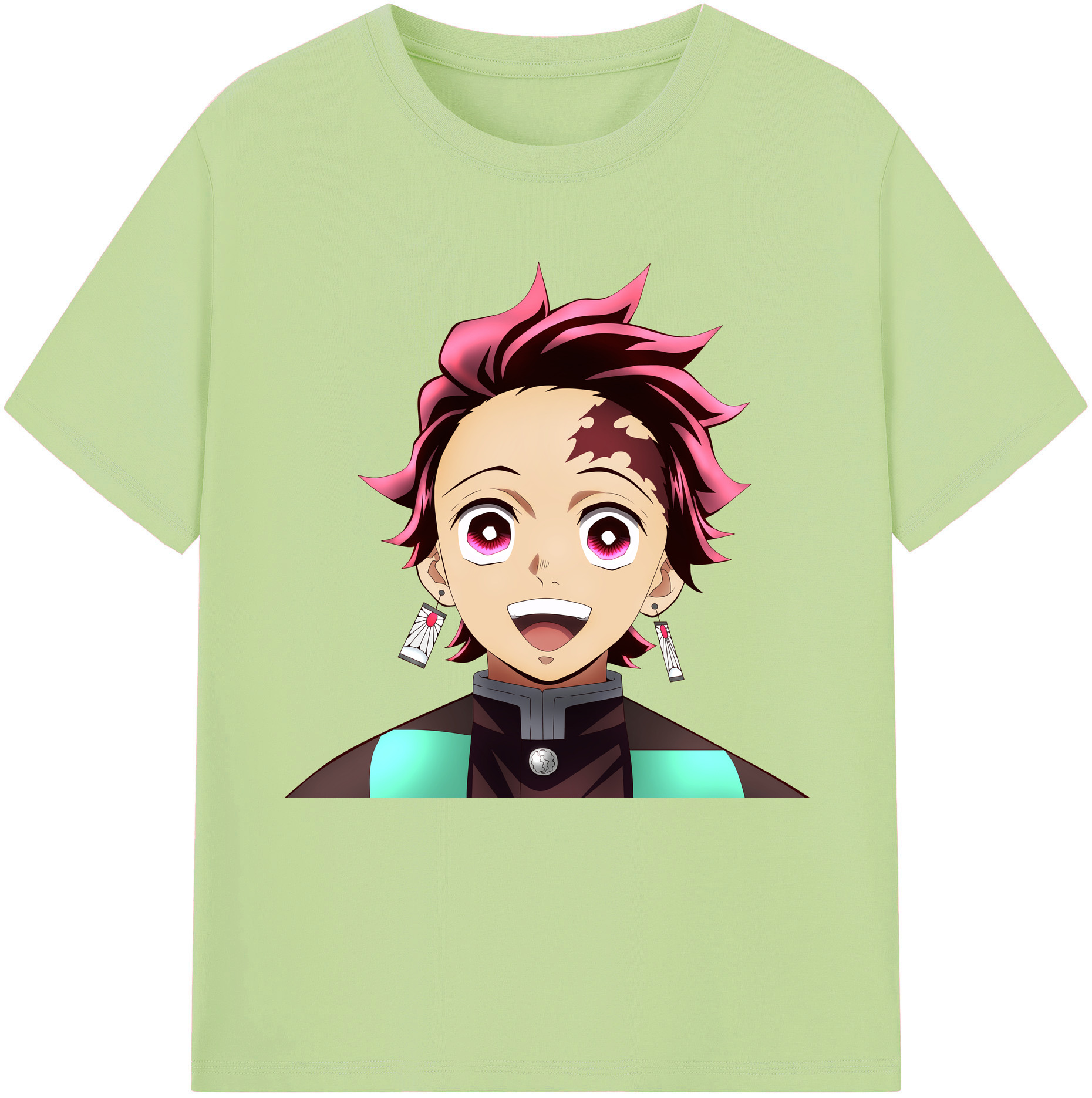 （画像用） 鬼滅の刃 竈門 炭治郎／かまど たんじろう Kamado Tanjirou 綿100％半袖Tシャツ（フロントプリント）